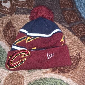 NFL Kids Burgundy and Navy Pom-Pom Hat